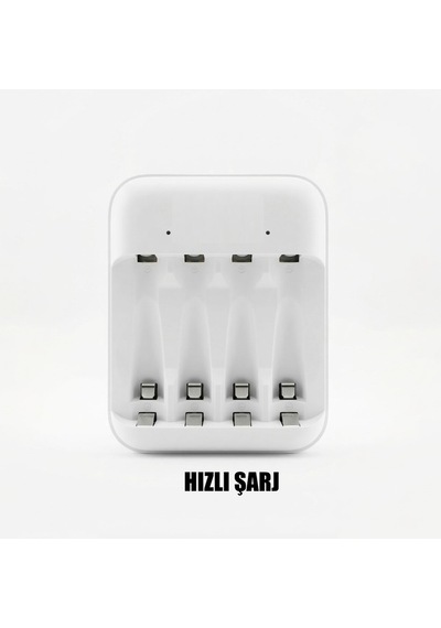 4lü Hızlı Aa +aaa Kalem Pil Şarj Cihazı Aleti - Sadece Ni Mih Ni-mh/ni-cd Şarjlı Pıllere Uyumludur