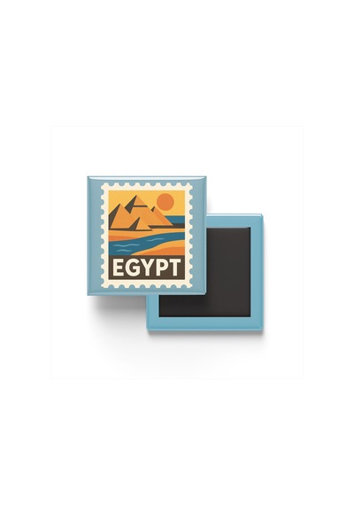 9x9 Cm Buzdolap Magnetleri - Mısır - Egypt - 4'lü Set Retrotik - 9x9 Cm
