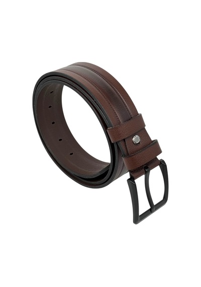 Süzer Deri 4.5 Cm. Spor Hakiki Deri Ortası Desenli Model Erkek Kemer Siyah Kahverengi