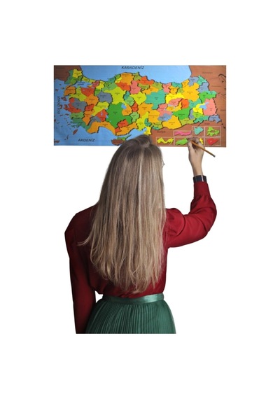 Lexroo Renkli Türkiye Haritası Manyetik Yapıştırıcı Gerektirmeyen Duvar Stickerı 118 Cm 56 Cm 118 x 56 CM