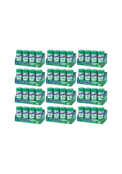 Mentos Pure Fresh Yeşil Nane Aromalı Şekersiz Tatlandırıcılı Draje Sakız 60 Gr X 4 Adet X 12 Adet-376