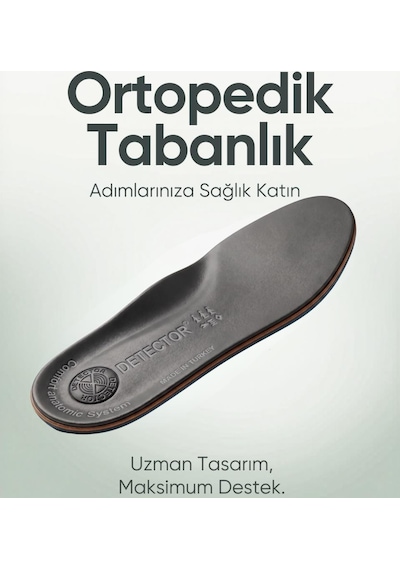 Detector Hakiki Deri Ortopedik Delikli Erkek Günlük Ayakkabı 536 Siyah