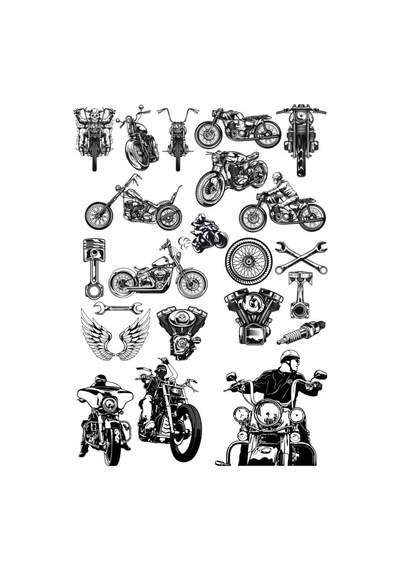 Motor Sticker Set-1 20 Parça Telefon, Tablet, Defter, Laptop Sticker