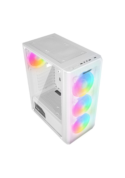 Rampage Helıos Mesh 550w 80+ Temperli Cam Rainbow Beyaz Atx Mid Tower Gaming Kasa
