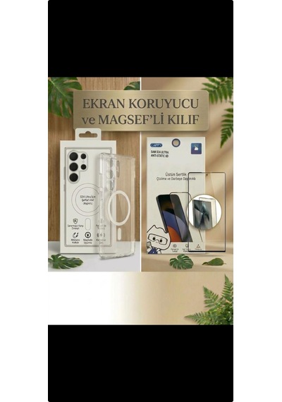 Samsung S24 Ultra Magsefli Kılıf Ve Ekran Koruyucu Şefaf