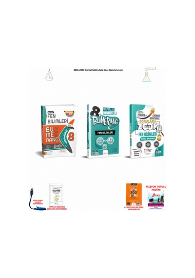 Günay 8. Sınıf Lgs Fen 064 300 Soru Hediyeli 3 Kitap Seti