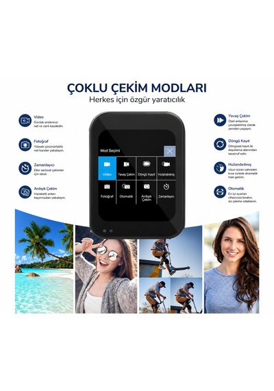 4k Akıllı Gimbal Kamera Dokunmatik Ekranlı 3 Eksen Sabitleyici Vlog & Video Kamerası