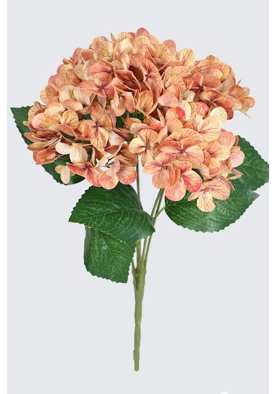 Yapay Lüx 5 Dallı Islak Ortanca Demeti 45 Cm Kahve