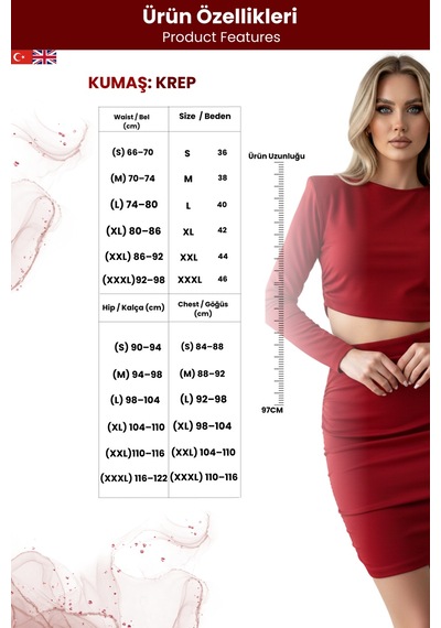 Zedefx Kadın Bel Dekolte Detaylı Elbise Kırmızı