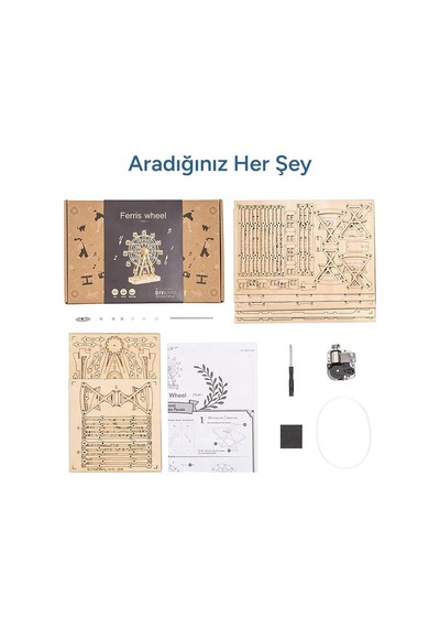 Rolife Tgn01 Dönme Dolap Görünümlü Müzik Kutusu Music Box Ferris Wheel Dıy Minyatür Maket Model Seti Ahşap 3d Wooden Puzzle 3d Model Kit Detaylı Dekoratif Hobi Seti Ahşap Maket