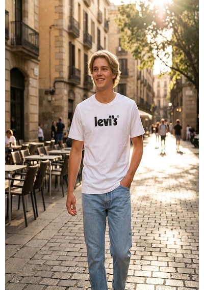 Levi's Erkek Relaxed Fit Beyaz Tshirt A2082-0029