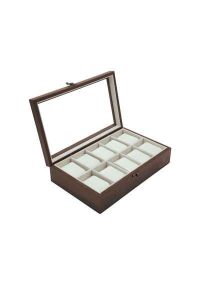 Woodini Premium Krem 10'lu Ahşap Saat Kutusu - Yeni Nesil Yastıklı