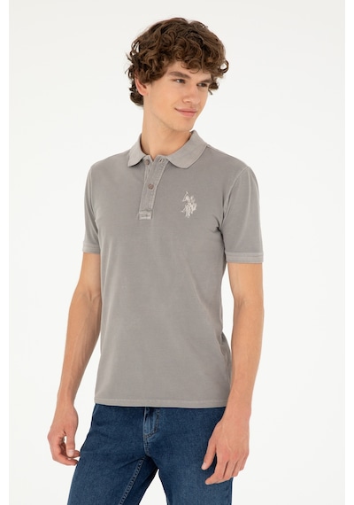 U.S. Polo Assn. Erkek Slim Fit Polo Yaka Koyu Gri Basic Tişört 50294207-VR080 U.S. Polo Assn. Erkek Slim Fit Polo Yaka Koyu Gri Basic Tişört 50294207-VR080