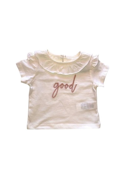 Çikoby Kız Bebek Çocuk Good Yazılı Şortlu Takım-13870 Krem