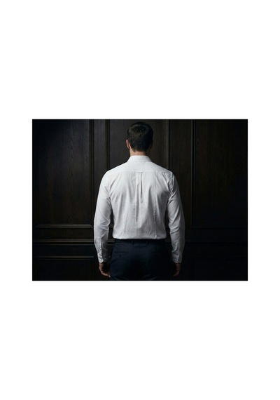 Hobi Club Uzun Kollu Nokta Desen Erkek Gömlek Beyaz Beyaz