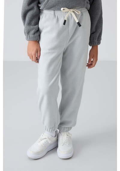 Tommylife Tommy Life Taş Kalın Yumuşak Dokulu Standart Fit Nakışlı Polar Erkek Çocuk Eşofman Alt - 11220 Taş