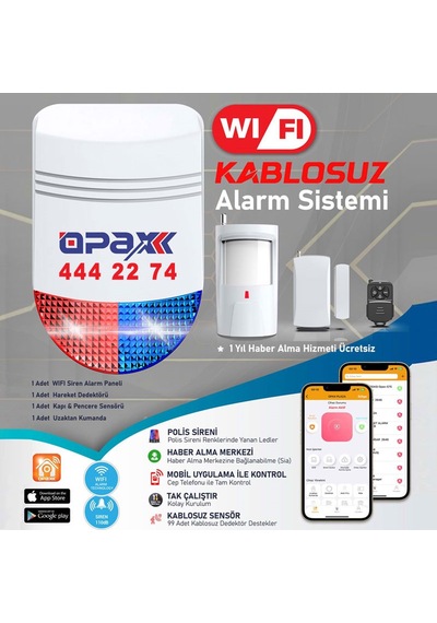 Bgr-12 Wıfı Kablosuz Siren Alarm Sistemi Mobil Uygulamalı