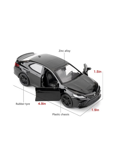 Uzak Doğu Serisi Toyota Camry Siyah Açılır Kapılar Diecast Çek Bırak Metal Model Araba 11 Cm 1:32