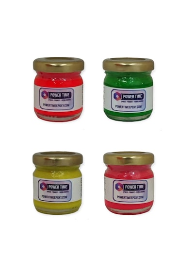 Neon Sıvı Pigment Boya Seti Epoksi İçin/ 4lü Canlı Renkler/ Fuşya/ Sarı/ Turuncu/ Yeşil