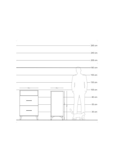 Kronos Komodin Tek Raflı 2 Çekmeceli 60x59x96 Aytaşı-antrasit Aytaşı