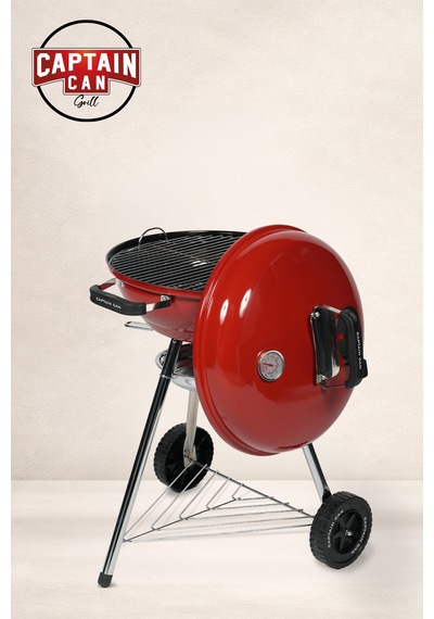 Captain Can Grill Set&go 47 Kömürlü Barbekü I Kömürlü Mangal Kırmızı