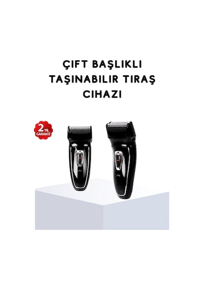 Kablosuz - 242 - Tıraş Makinesi Çift Başlıklı Kuru Tıraş Folyo Başlık - Muratech - Şarj Göstergeli Diğer