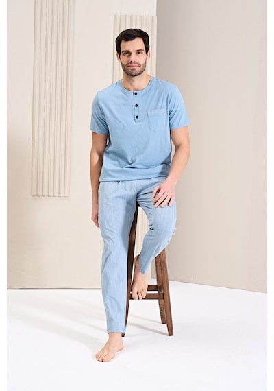 Oversleep 1743 Erkek Pijama Takım Mavı/2xl Mavi