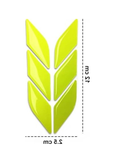 Çok Amaçlı 3d Sticker Seti - 6 Parça Floresan Sarı Abanoz