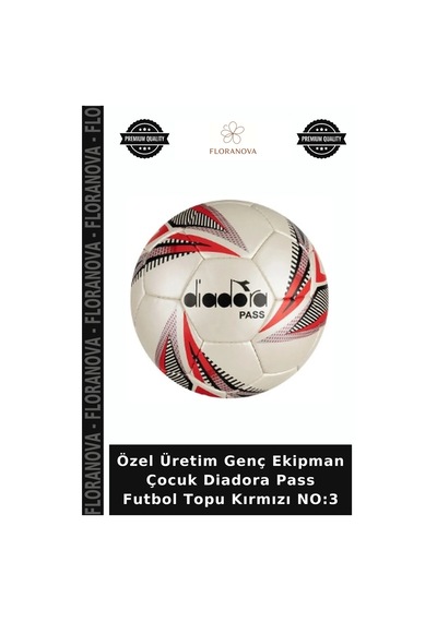 Özel Üretim Genç Ekipman Çocuk Diadora Pass Futbol Topu Kırmızı No:3