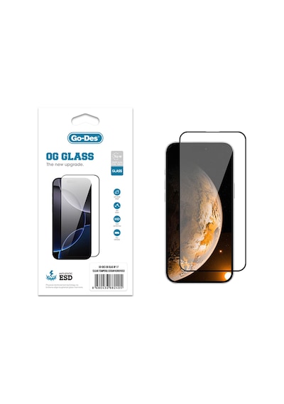 Apple Uyumlu   iPhone 17 Go Des Og Glass Antistatik Temperli Cam Ekran Koruyucu Şeffaf