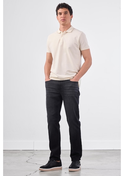 Dufy Ekru Düz Erkek T-shirt - Slim Fit Ekru