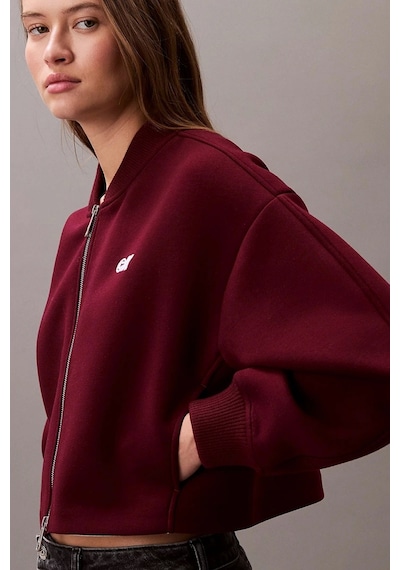Calvin Klein Jeans Bol Kesim Scuba Kumaş Fermuarlı Bomber Kadın Ceket Lv047c524g-vlp Kırmızı