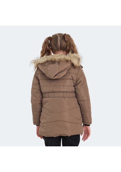 Slazenger CANDY Çocuk Kapüşonlu Bej Mont & Kaban