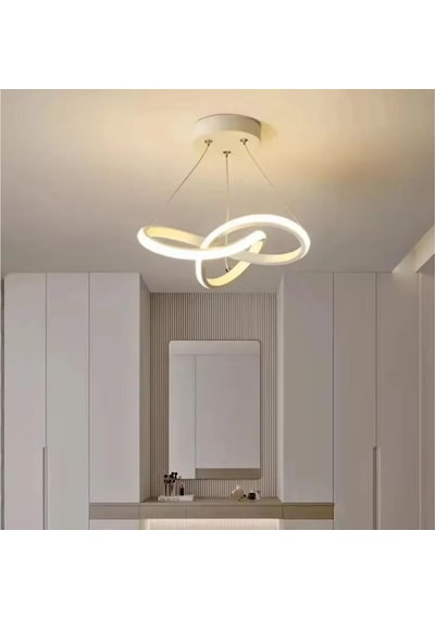 Aura Beyaz Ultrapower Led Avize, Modern Sarkıt Tasarım, Alüminyum Gövde, 6500k Beyaz Işık, 36w, Diğer