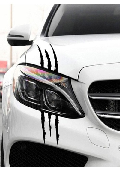 Monster Pençe Oto Sticker 30 Cm Siyah