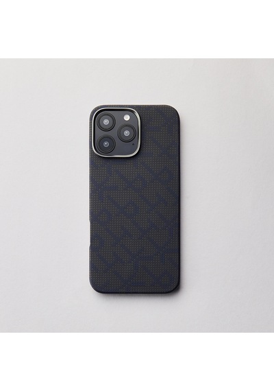 Apple Uyumlu iPhone 16 Pro Max Magsafe Özellikli Kılıf Aramid Fiber Pitaka Tactile Woven Monogram Serisi Siyah