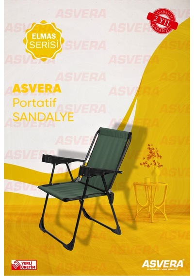 Asvera Elmas Serisi - Bardaklıklı Katlanır Kamp Sandalyesi Bahçe, Piknik, Balkon Ve Plaj Kullanımı Çok Renkli
