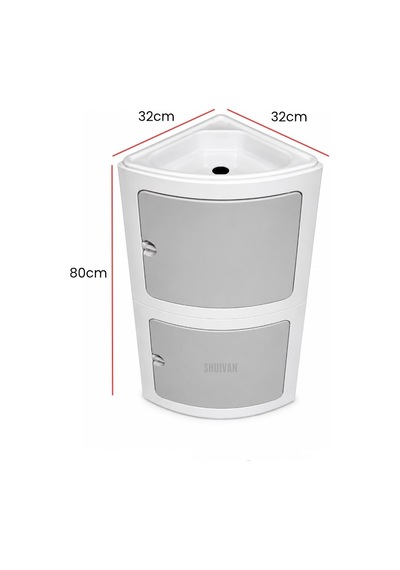 Shuıvan Karavan Banyo Lavabo Ve Dolap Seti 32x32x80cm-1953