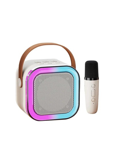 Trm K-12 Taşınabilir Rgb Ledli Bluetooth Hoparlör Parti Speaker Kablosuz Karaoke Mikrofon