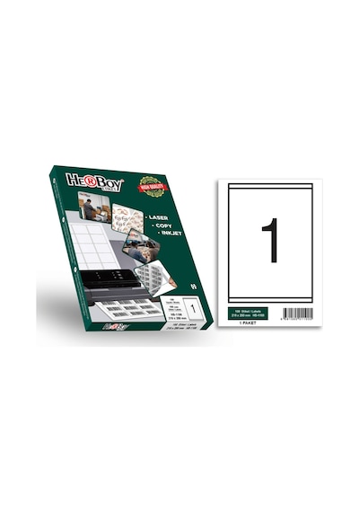 Herboy Hb-1100 210 X 280 Mm A4 Baskılı Laser Etiket 100 Adet