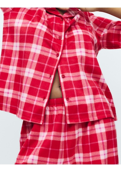 Marks & Spencer Desenli Pijama Takımı T37004622F Kırmızı