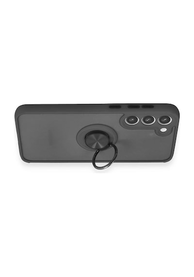 Ilkeshop Newface Samsung Galaxy Uyumlu S23 Plus Kılıf Montreal Yüzüklü Silikon Kapak - Siyah Sıyah