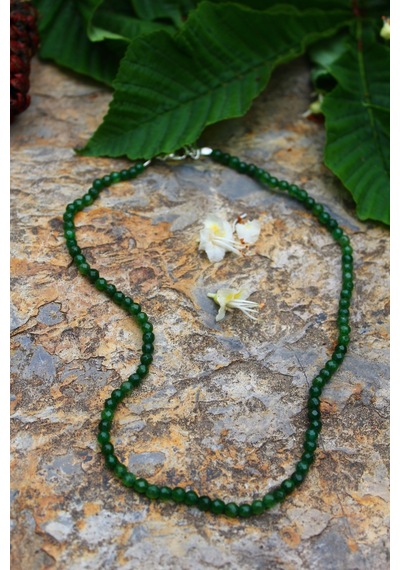 Stoneage Bayan Kolye Yeşil Jade Ceyt Doğal Taş Dengeleyici Ve İyileştirici Çok Renkli