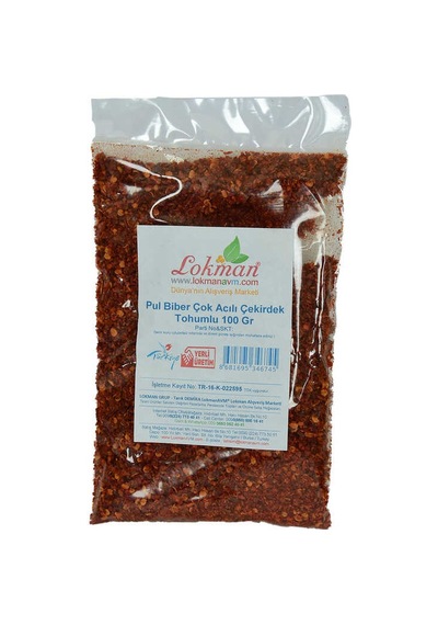 Pul Biber Çok Acılı Çekirdek Tohumlu 100 Gr Paket