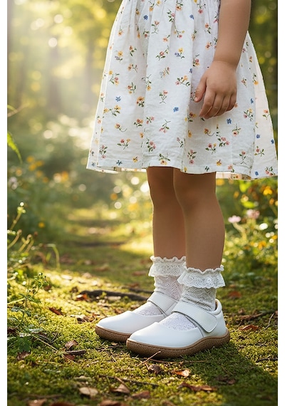 Kiko Kids Lida %100 Deri Günlük Kız Çocuk Babet Ayakkabı Beyaz