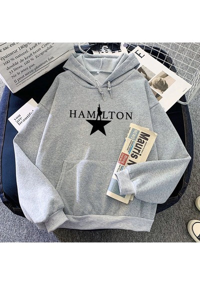 Startmore Gri Müzikal Hamiltonn Hoodies Usıcak Modal Gri