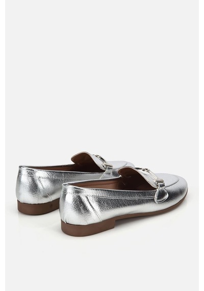 Yaya Kadın Lame Toka Detaylı Metalik Loafer