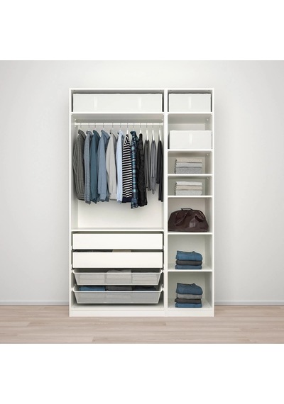 Ikea Beyaz Fonksiyonel Kapaklı Gardırop Parlak Cila Beyaz-ayna