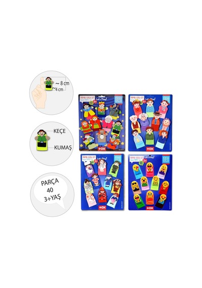 4 Set 40 Parça Tox Masal Kahramanları Aile Bireyleri Meslekler