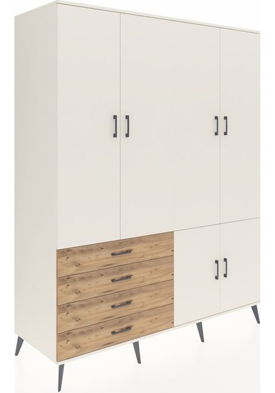 Kronos Gardrop 7 Raflı 4 Çekmeceli Tek Askılı 176x59x221 Aytaşı-aytaşı/çam Beyaz Kronos Gardrop 7 Raflı 4 Çekmeceli Tek Askılı 176x59x221 Aytaşı-aytaşı/çam Beyaz